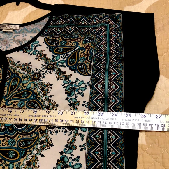 Claudia Richard Bohemian Square Design Polyester Top/Shirt - Picture 5 of 6